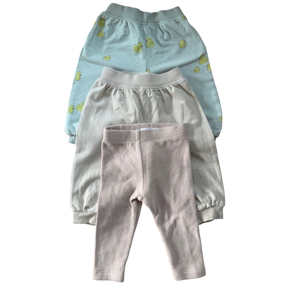 Zara Baby 3-Piece Pants Bundle Duck Print Joggers + Legging 3-6M